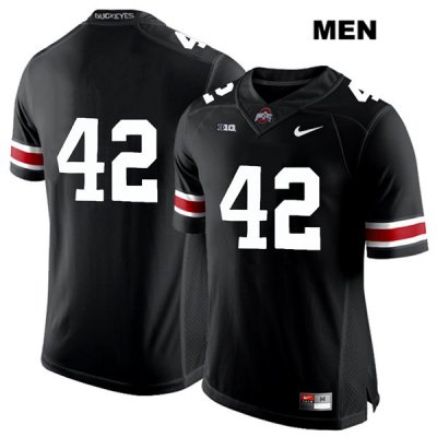 Men's NCAA Ohio State Buckeyes Bradley Robinson #42 College Stitched No Name Authentic Nike White Number Black Football Jersey XM20F36AZ
